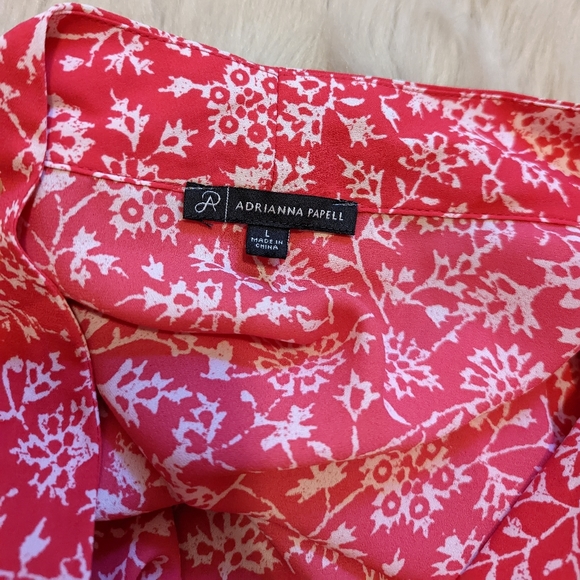 Adrianna Papell pink with white print flowy tank top size Large - Picture 6 of 8